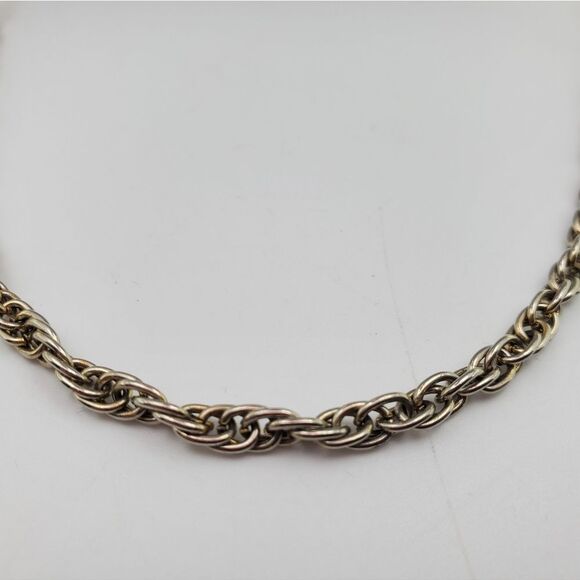 Silver tone twist chain necklace N0810 - Picture 2 of 4